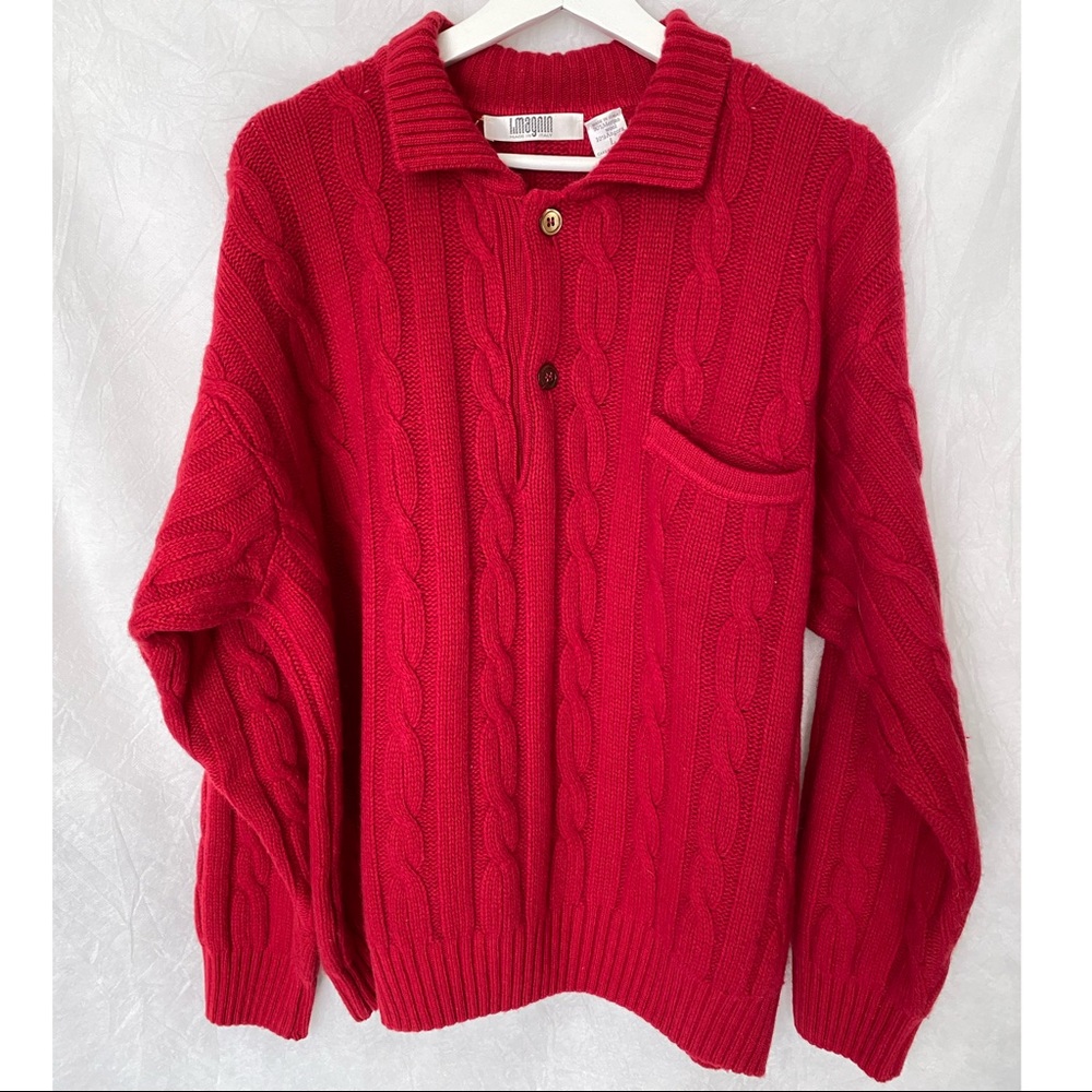 I.magnin Wool Blend Chunky Cable Knit Sweaters S:L